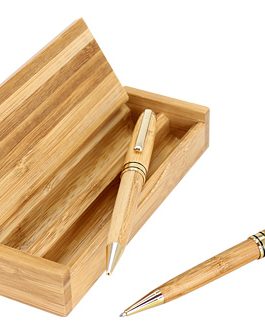 BOLÍGRAFO Y PORTAMINAS DE BAMBOO