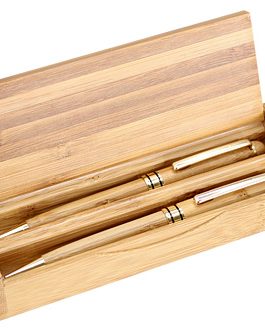 BOLÍGRAFO Y PORTAMINAS DE BAMBOO